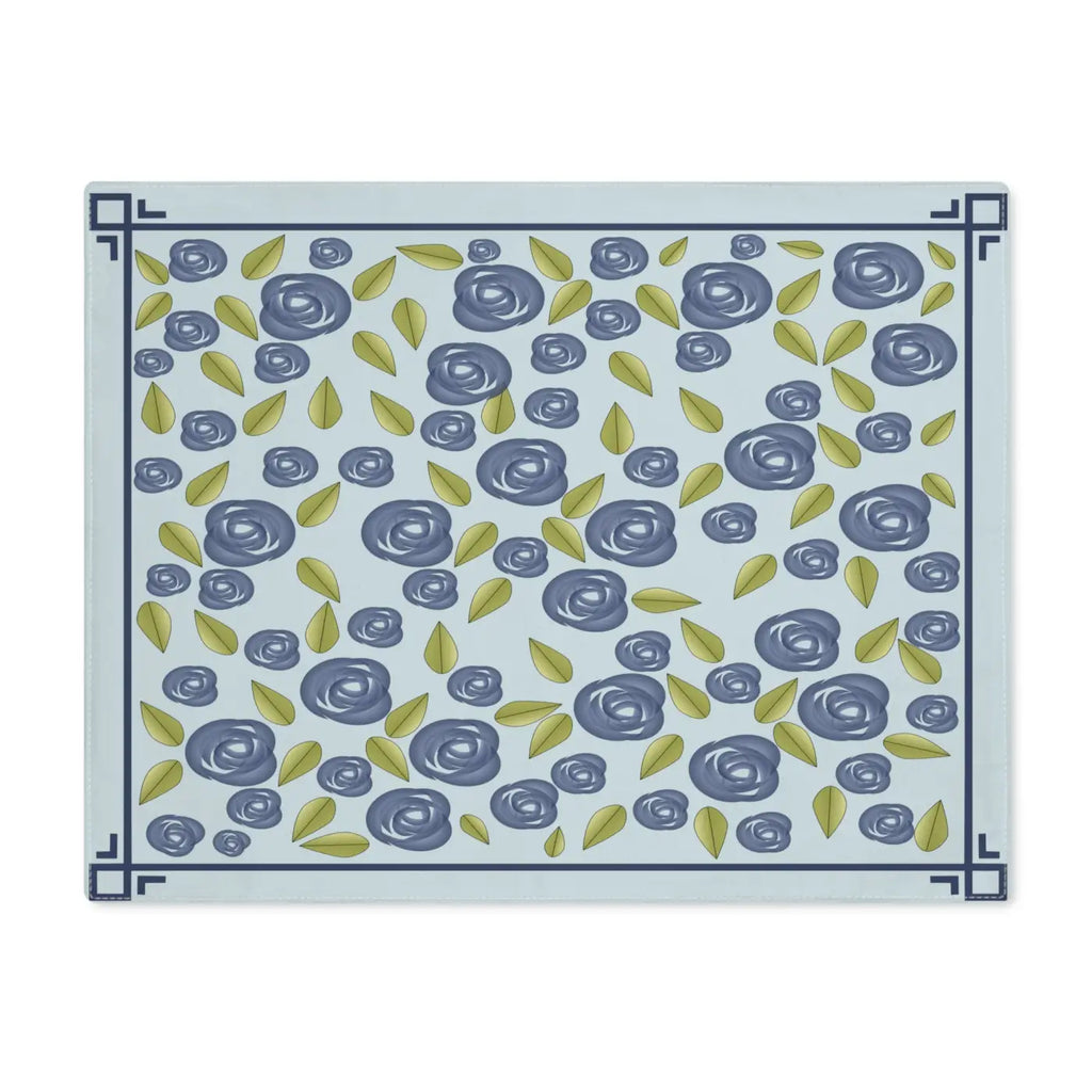 Blue Roses Placemat - Floral Dining Decor for Her - DipaliZ
