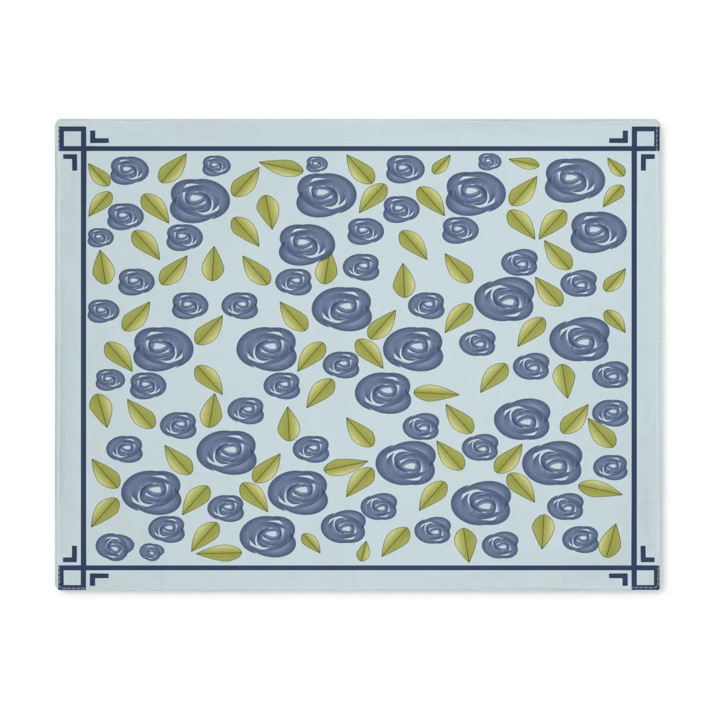 Blue Roses Placemat - Floral Dining Decor for Her - DipaliZ