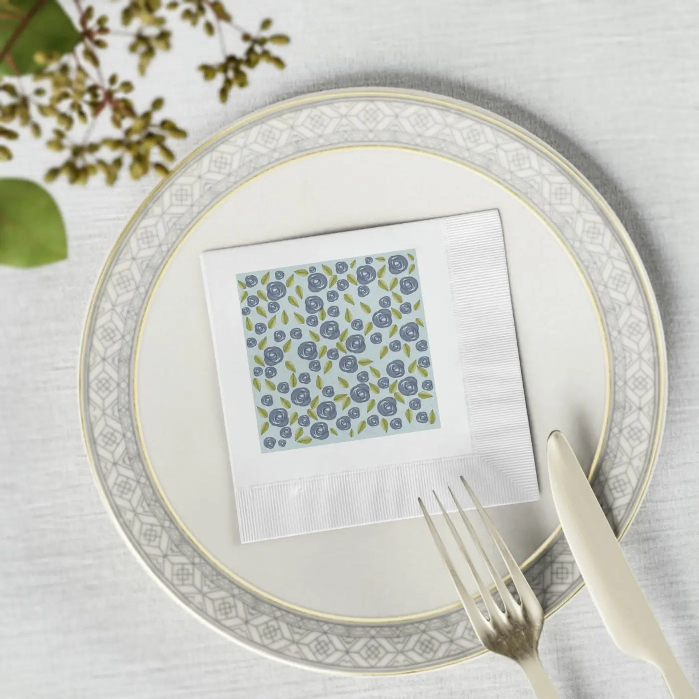 White Coined Napkins - Elegant Party Essential - DipaliZ