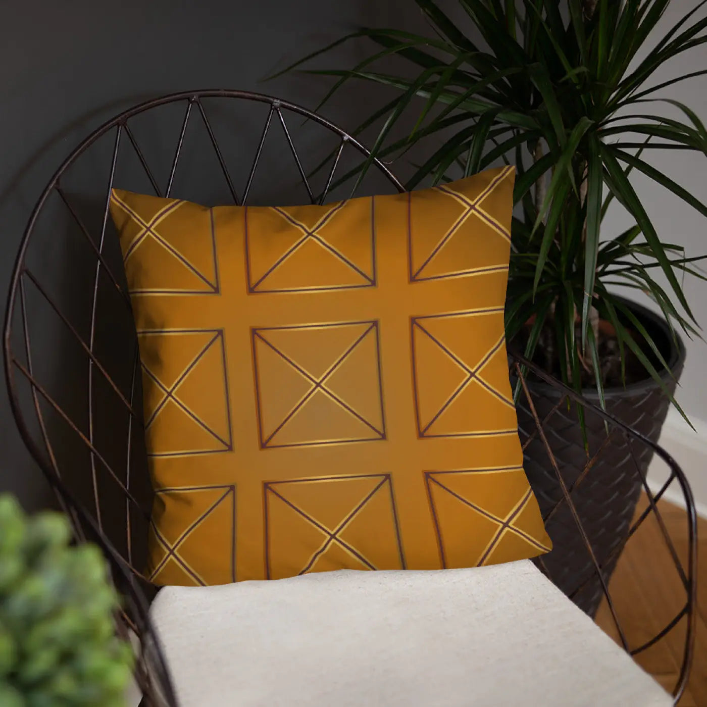 Brown Cross Throw Pillow - Insert Included - DipaliZ