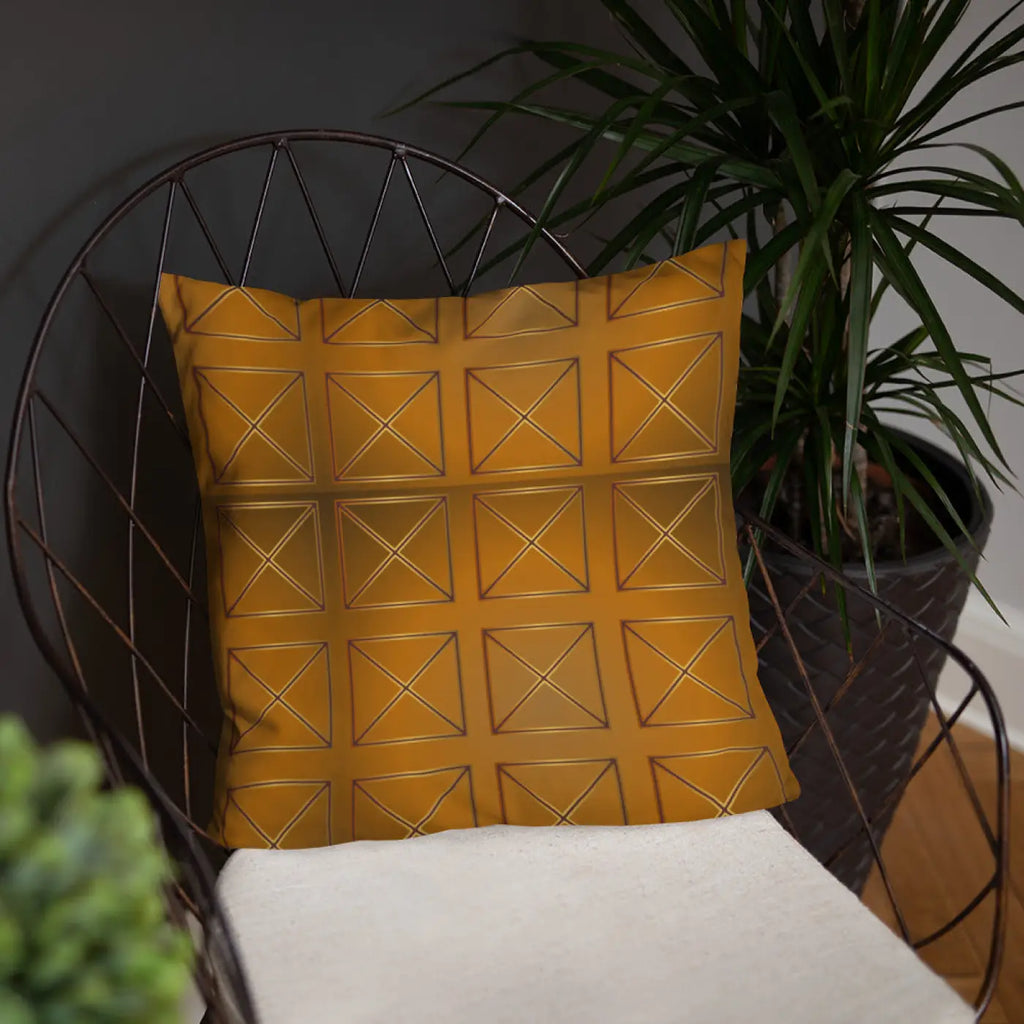 Brown Cross Throw Pillow - Insert Included - DipaliZ