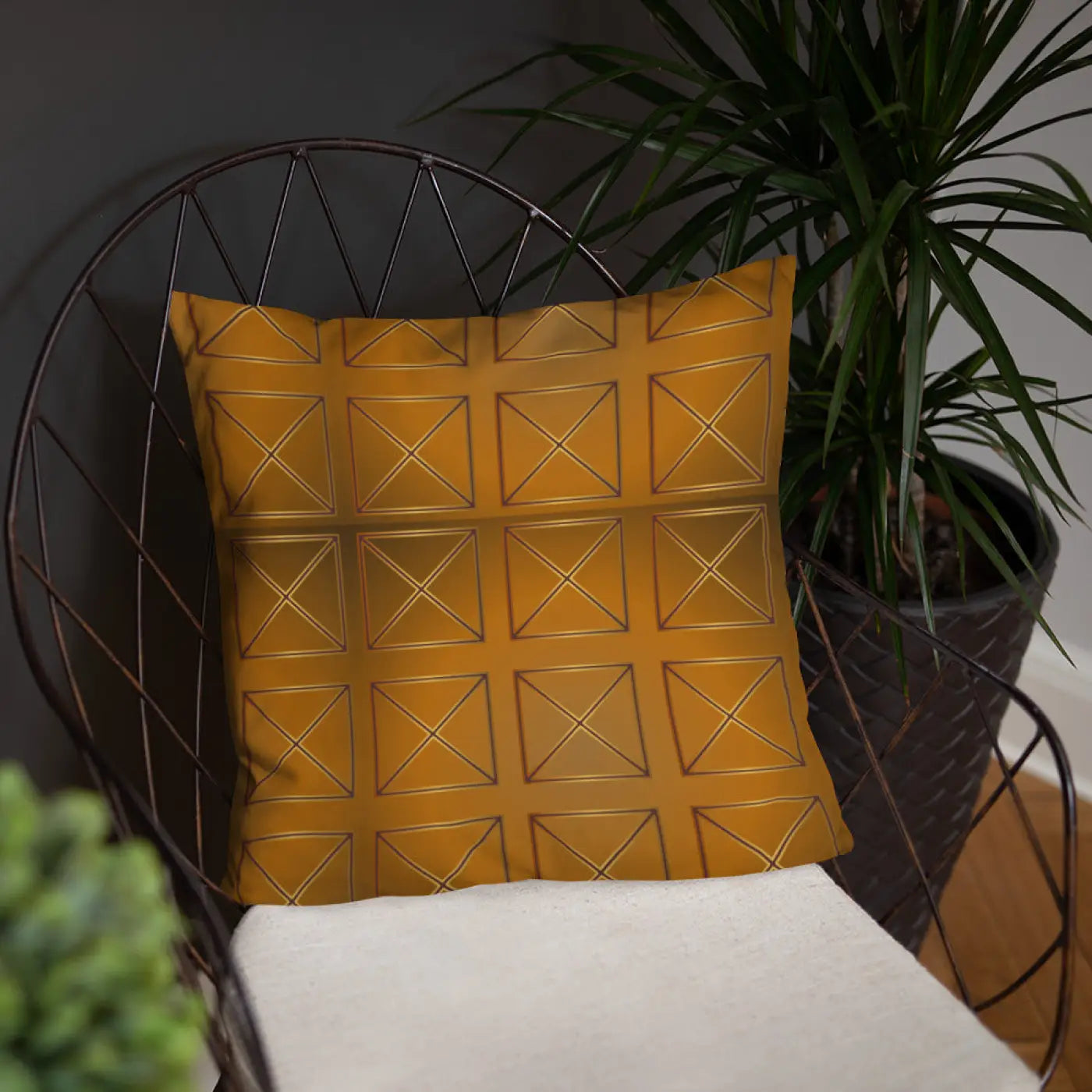Brown Cross Throw Pillow - Insert Included - DipaliZ