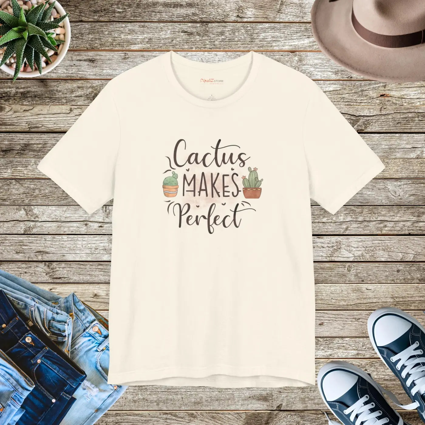 Cactus Makes Perfect T-Shirt - Unisex Eco-Friendly Gift - DipaliZ