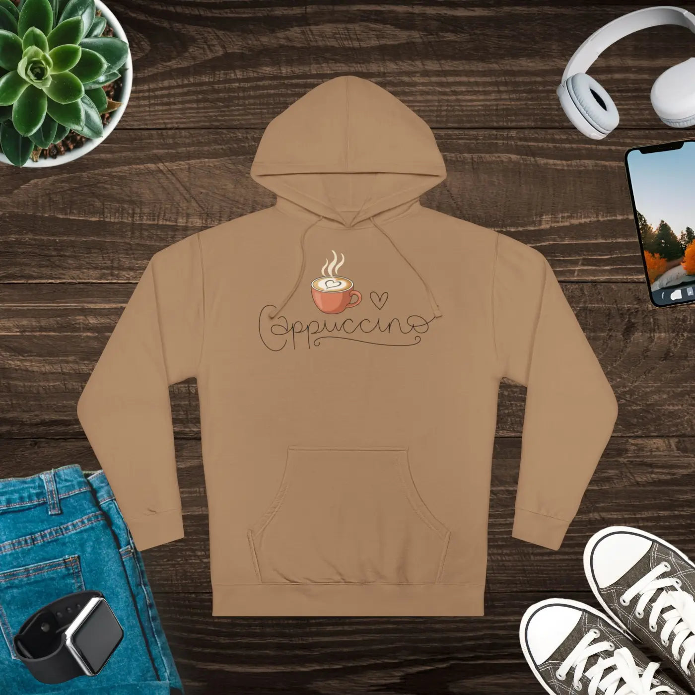 Cappuccino Unisex Hooded Sweatshirt - Coffee Lovers - DipaliZ