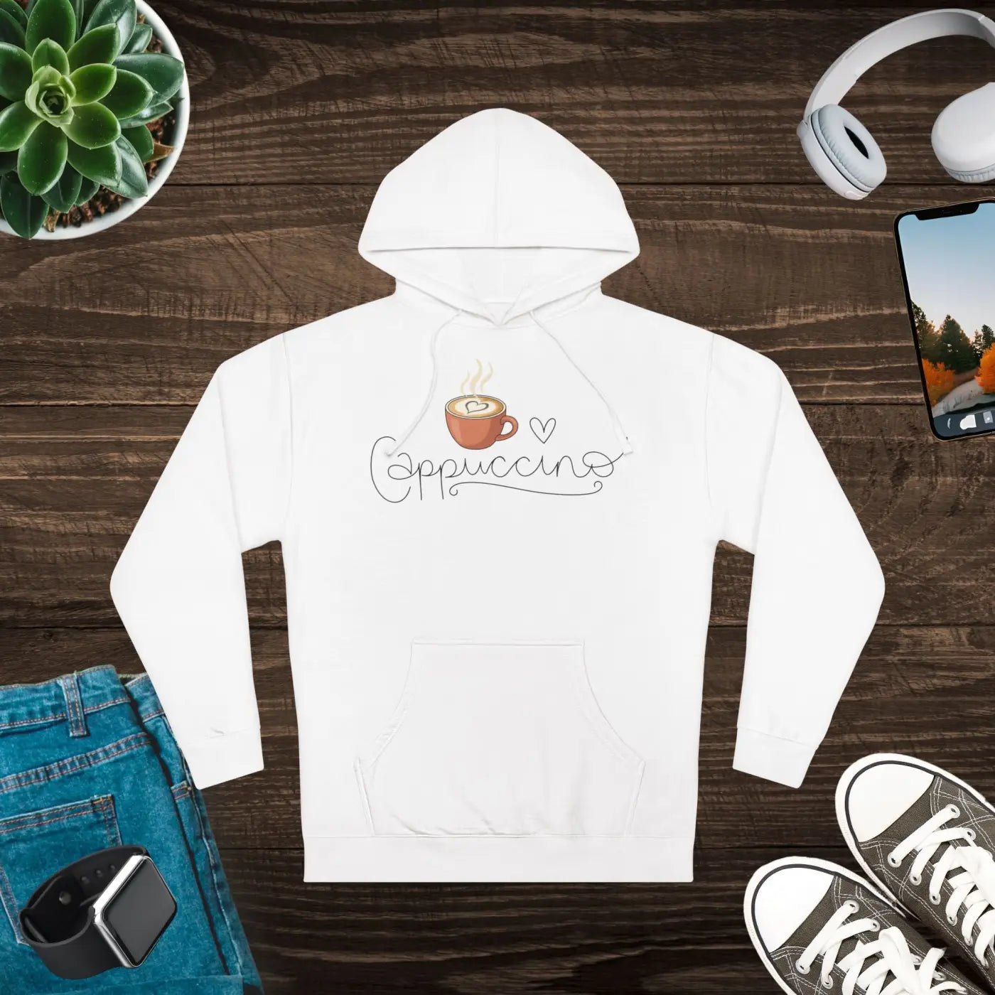 Cappuccino Unisex Hooded Sweatshirt - Coffee Lovers - DipaliZ