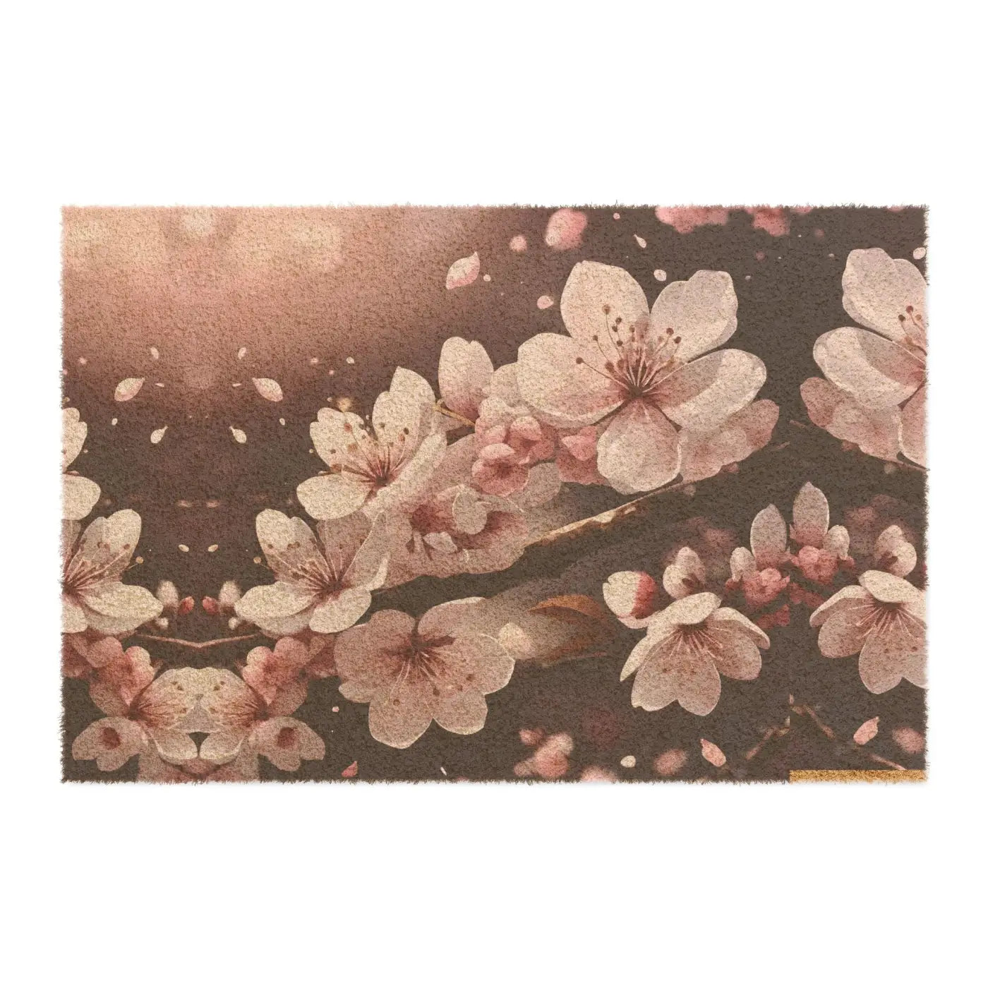 Custom Cherry Blossom Doormat - Tufted Coir Coconut Fiber - DipaliZ