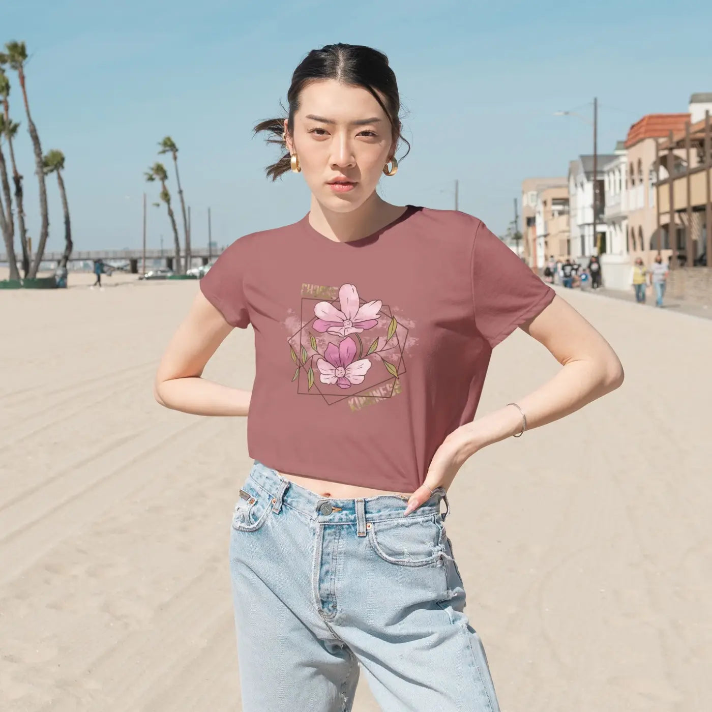 Flowy Cropped Tee - Choose Kindness Everyday Comfort - DipaliZ