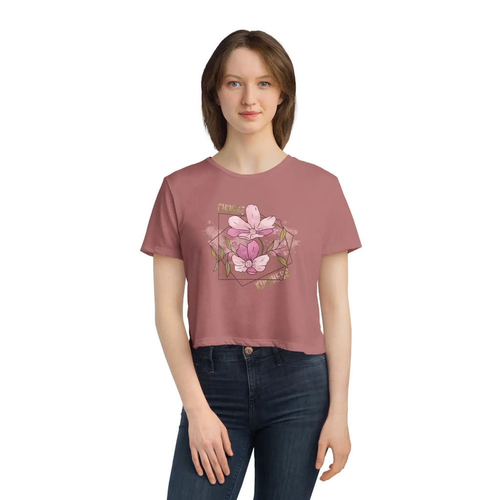 Flowy Cropped Tee - Choose Kindness Everyday Comfort - DipaliZ