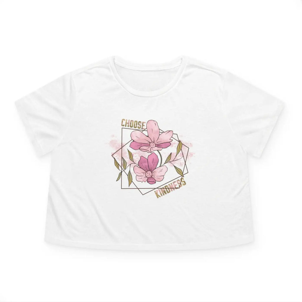 Flowy Cropped Tee - Choose Kindness Everyday Comfort - DipaliZ