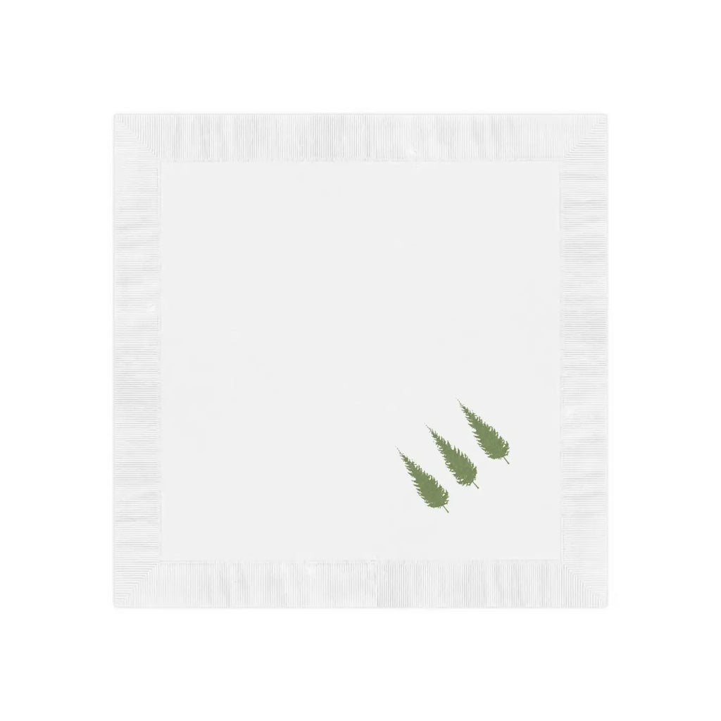 Custom White Coined Napkins - Christmas Tree Design - DipaliZ