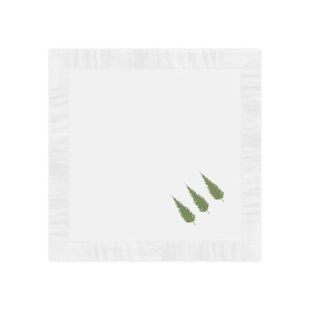 Custom White Coined Napkins - Christmas Tree Design - DipaliZ