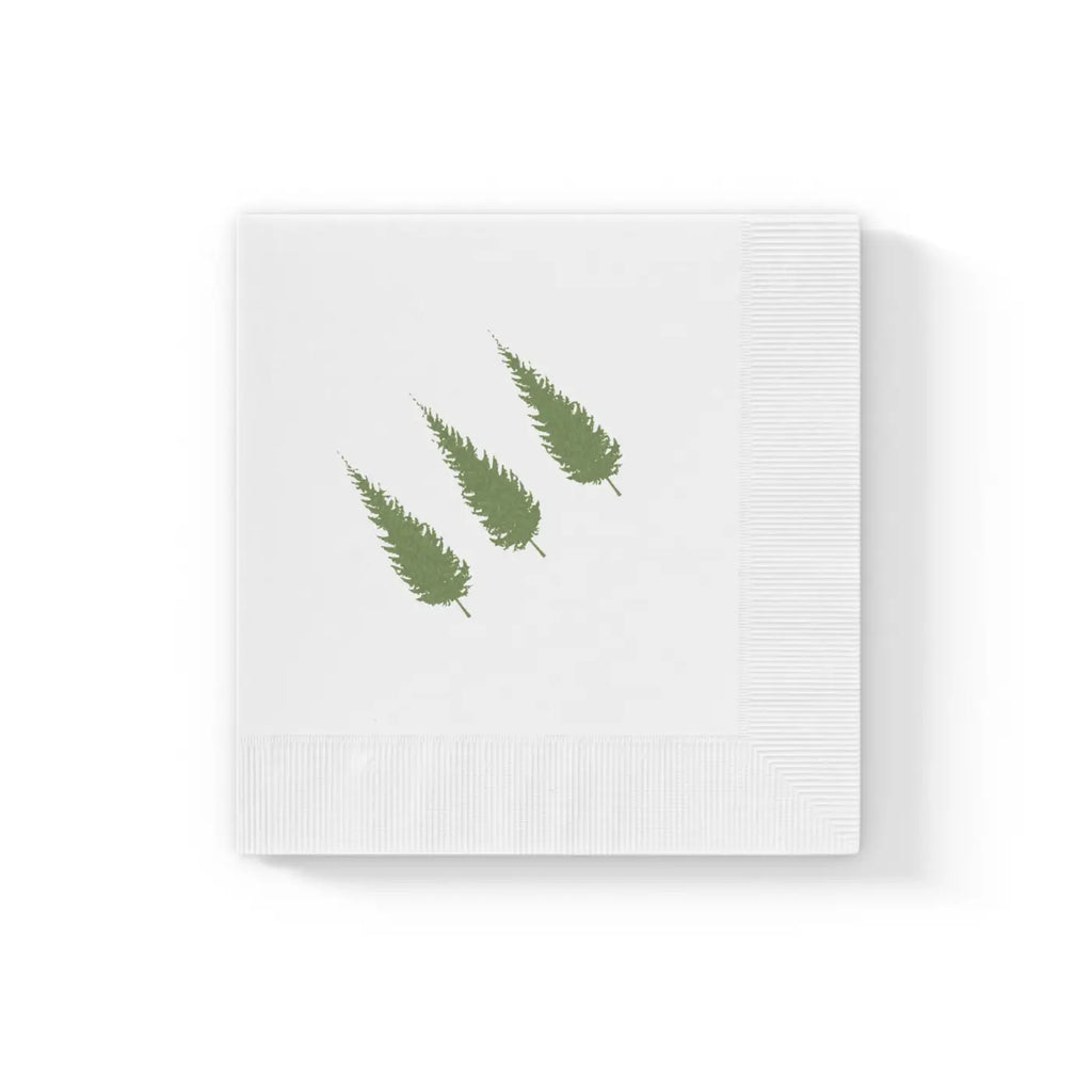 Custom White Coined Napkins - Christmas Tree Design - DipaliZ