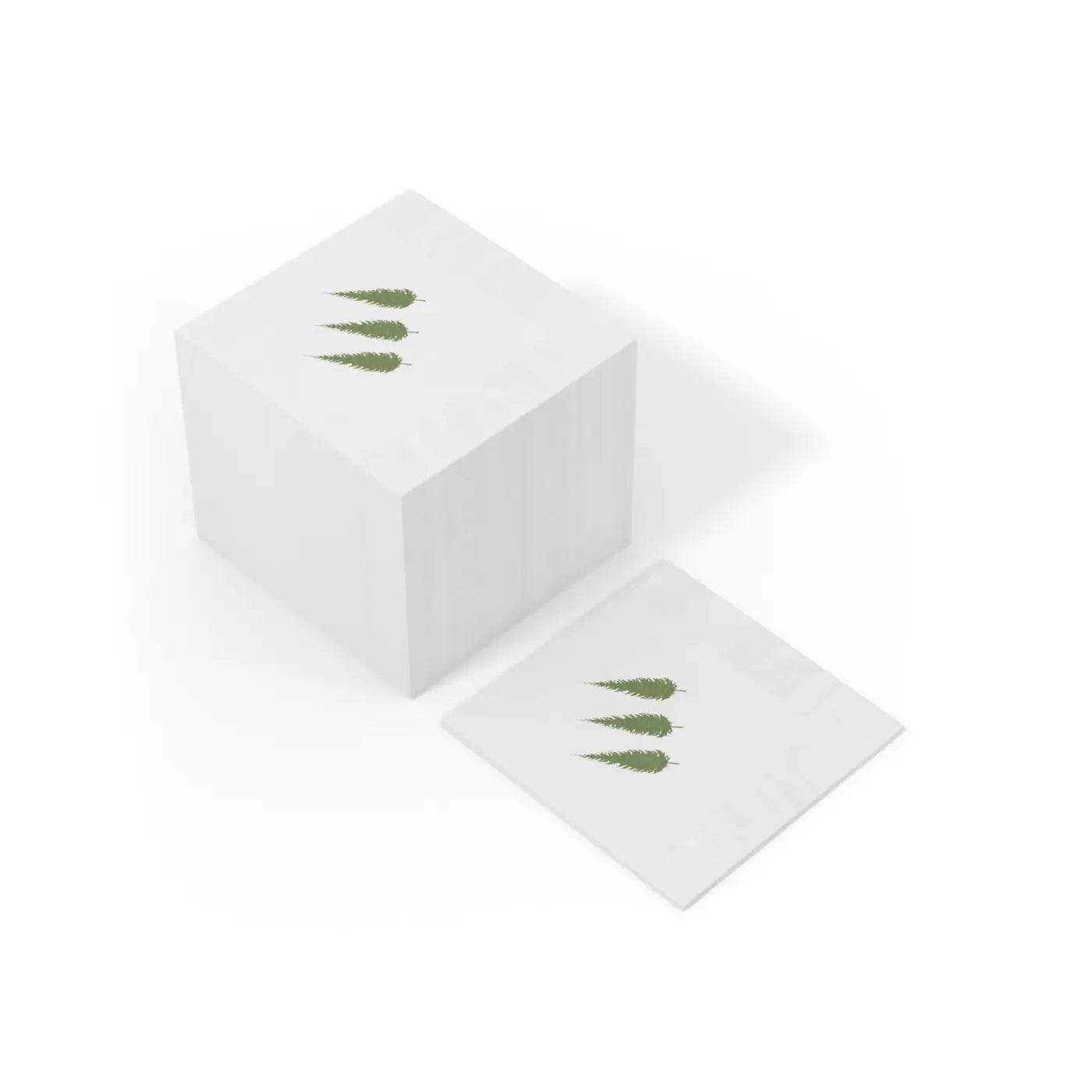 Custom White Coined Napkins - Christmas Tree Design - DipaliZ