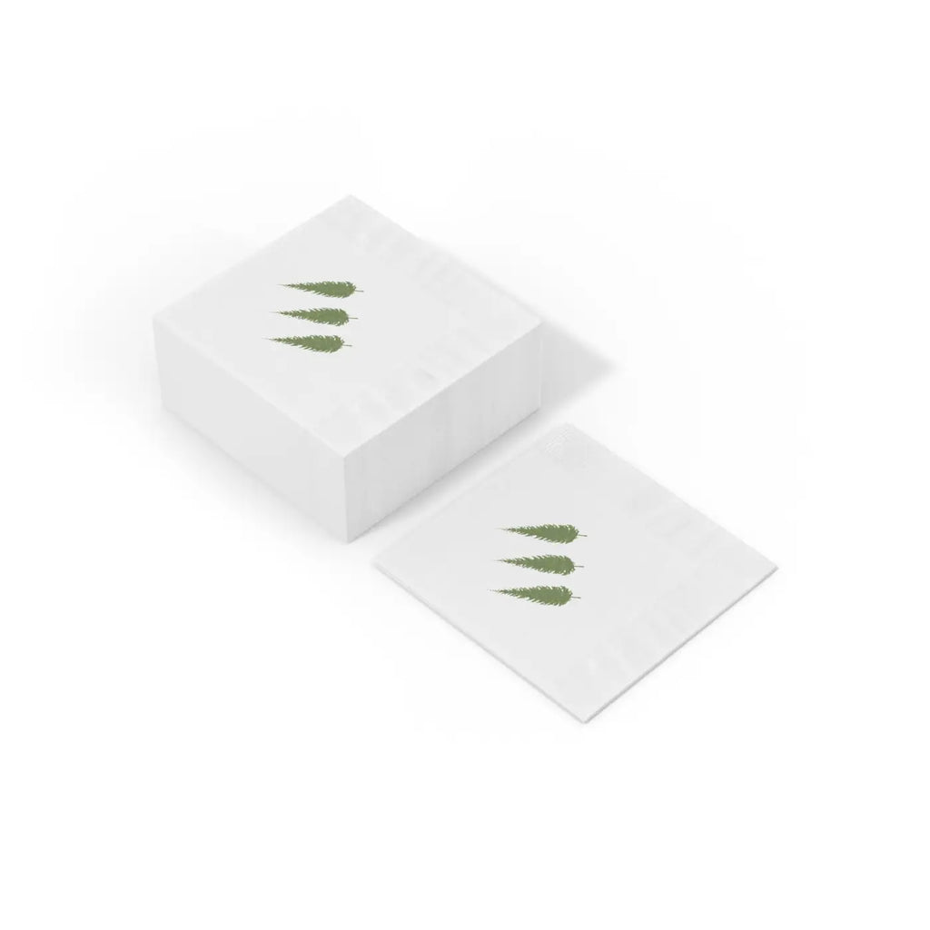 Custom White Coined Napkins - Christmas Tree Design - DipaliZ