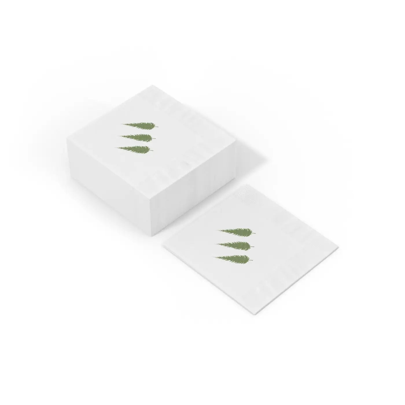 Custom White Coined Napkins - Christmas Tree Design - DipaliZ