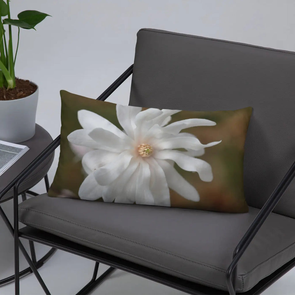 Magnolia Flower Throw Pillow - Insert Included - DipaliZ