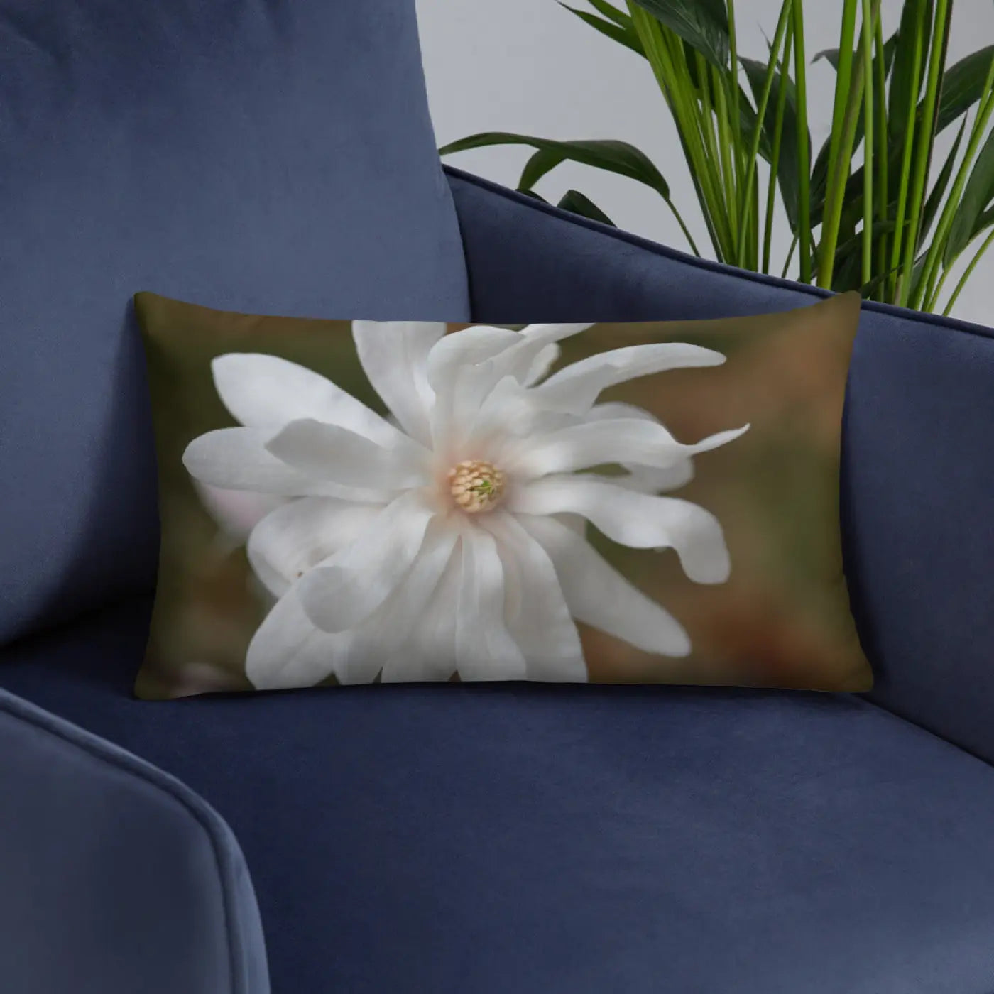 Magnolia Flower Throw Pillow - Insert Included - DipaliZ