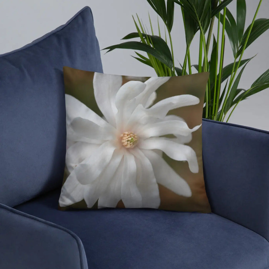 Magnolia Flower Throw Pillow - Insert Included - DipaliZ