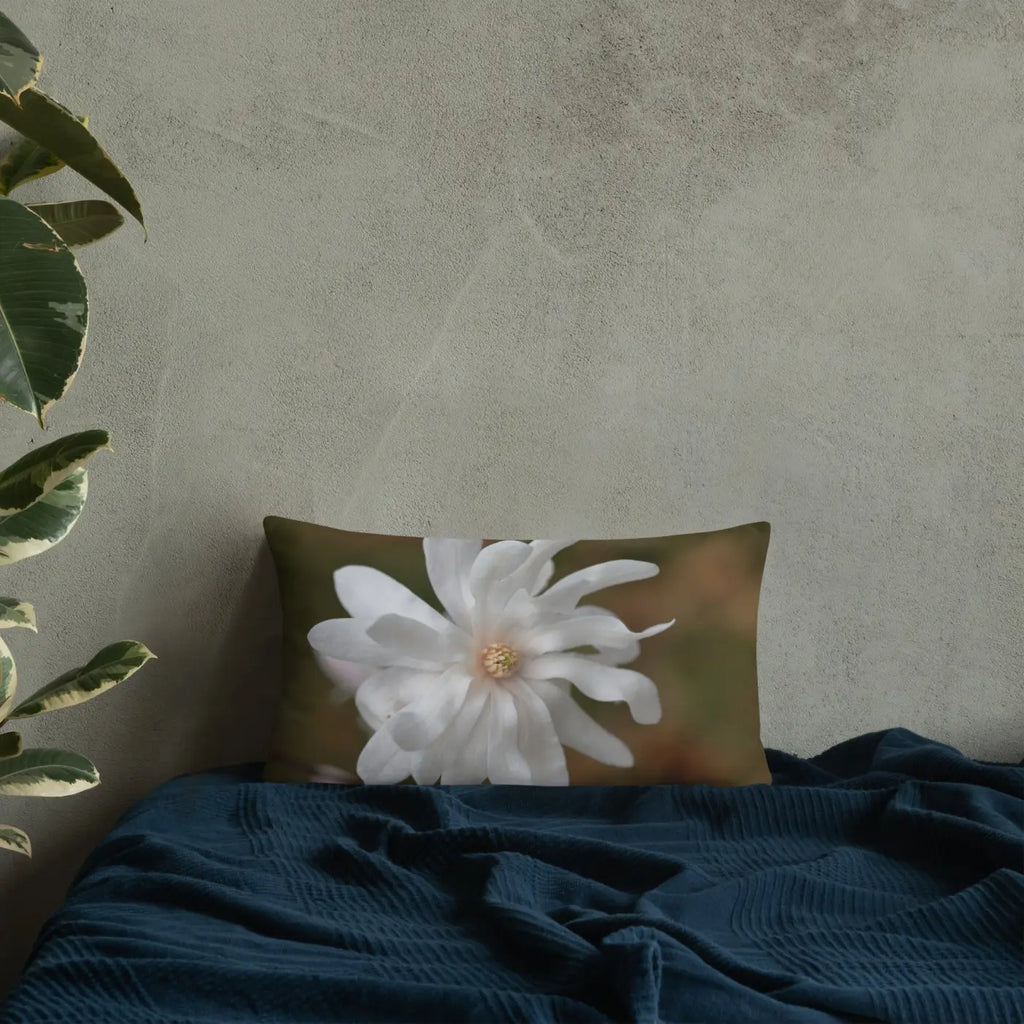 Magnolia Flower Throw Pillow - Insert Included - DipaliZ