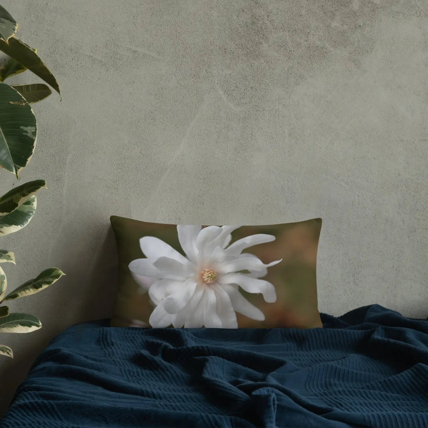 Magnolia Flower Throw Pillow - Insert Included - DipaliZ