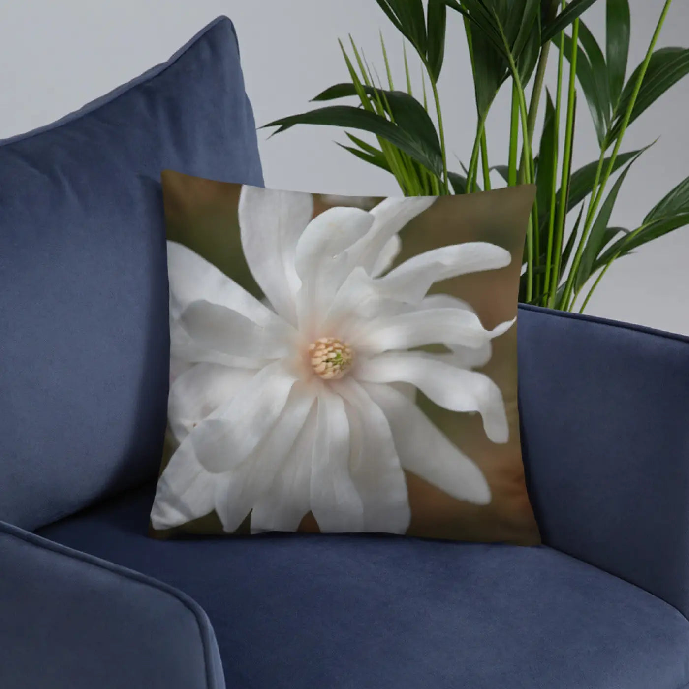 Magnolia Flower Throw Pillow - Insert Included - DipaliZ