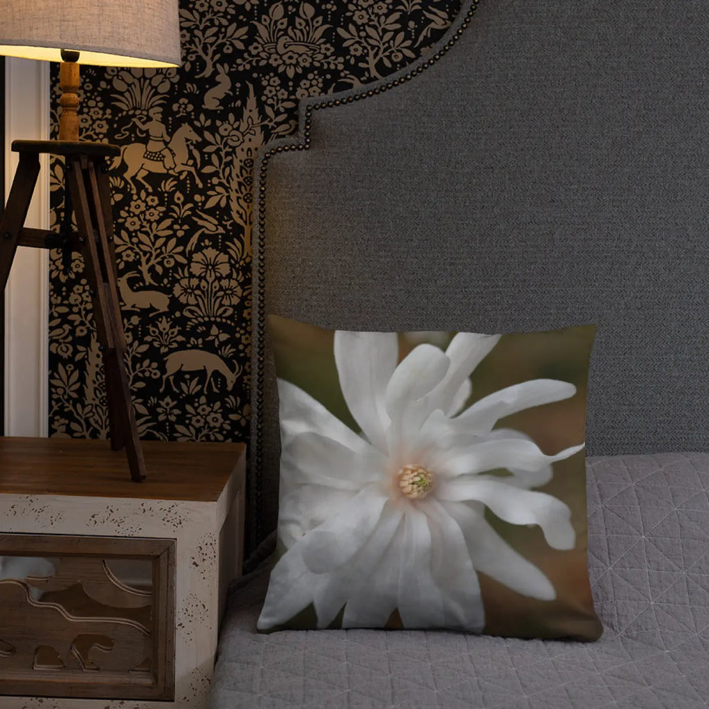 Magnolia Flower Throw Pillow - Insert Included - DipaliZ