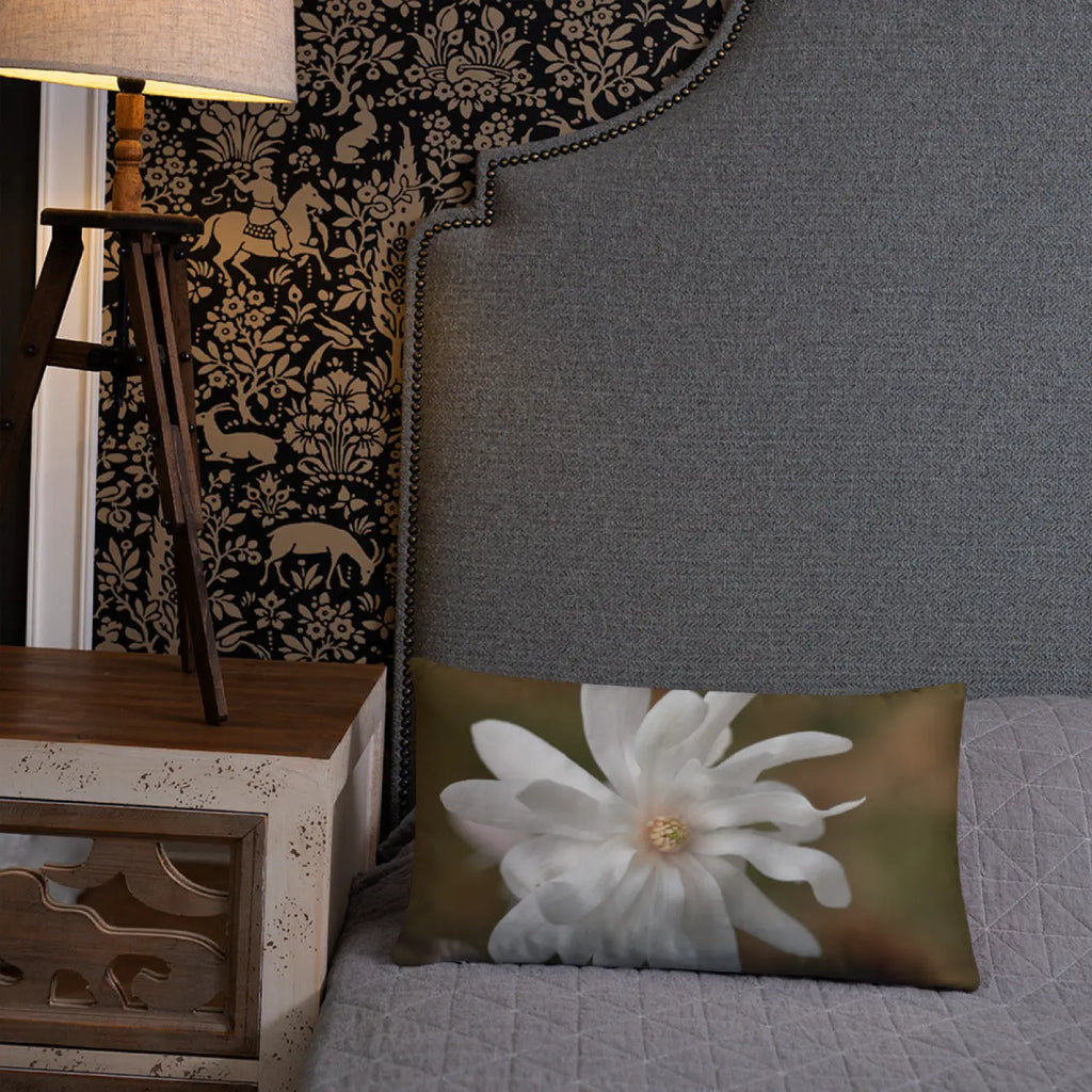 Magnolia Flower Throw Pillow - Insert Included - DipaliZ