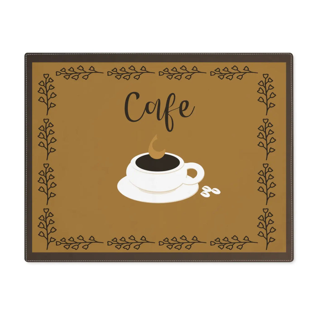 Coffee Cup Placemat - Chic Text Cafe Table Decor - DipaliZ