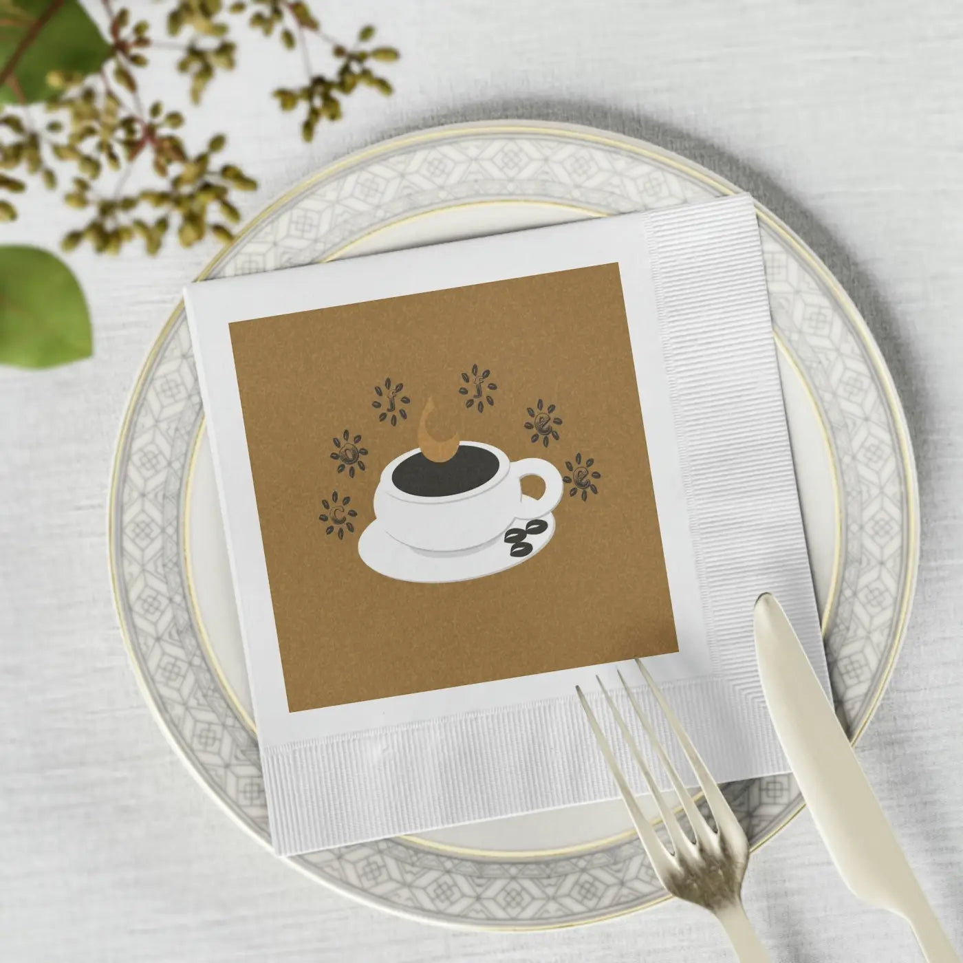White Coined Napkins - Elegant Table Essentials - DipaliZ