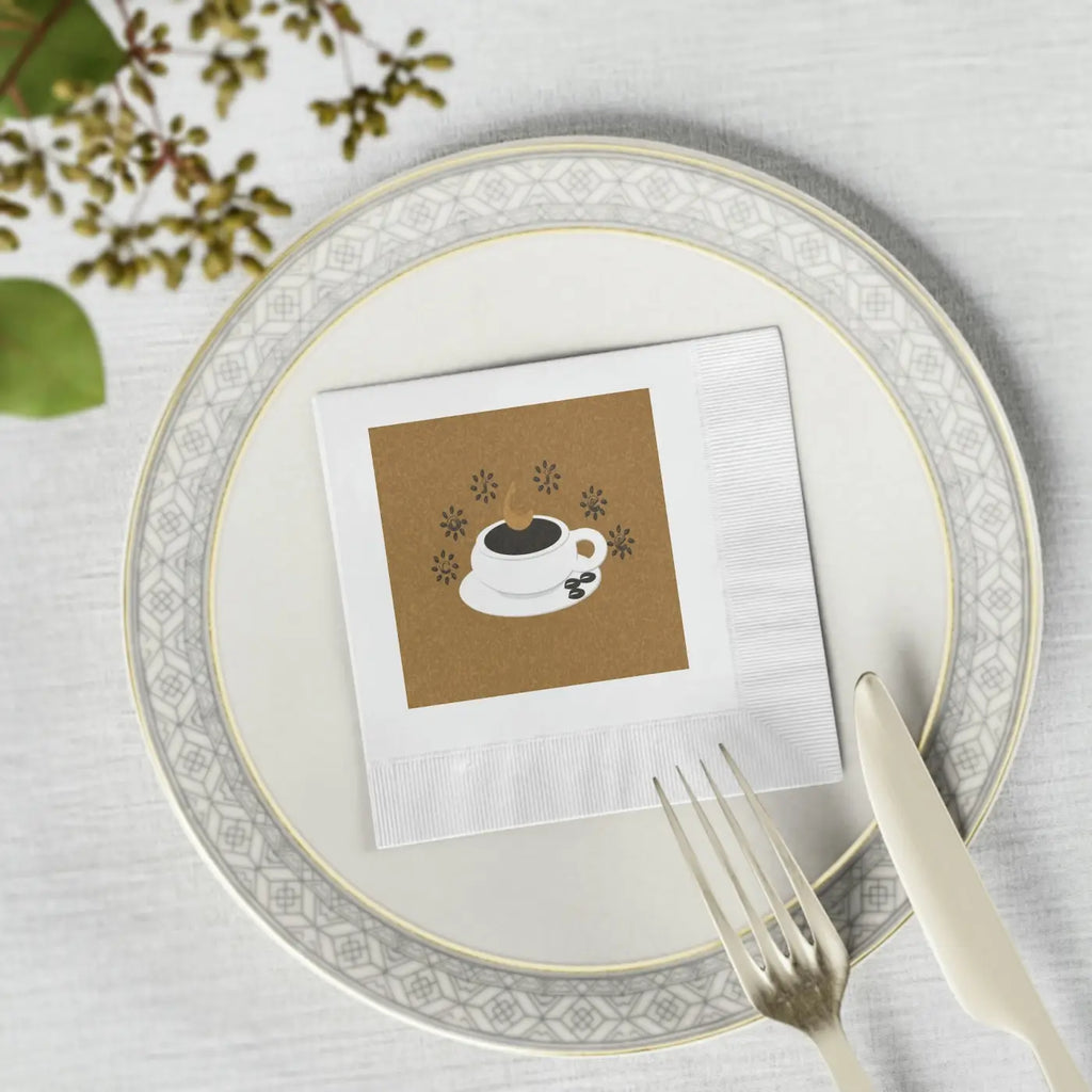 White Coined Napkins - Elegant Table Essentials - DipaliZ