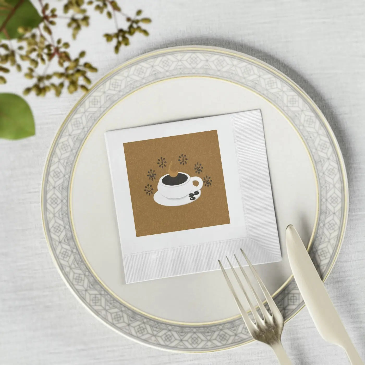 White Coined Napkins - Elegant Table Essentials - DipaliZ