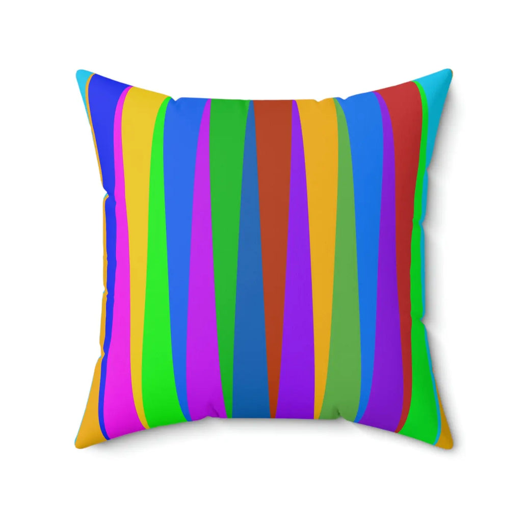 Striped Throw Pillow - Bold Colored Stripes Polyester - DipaliZ