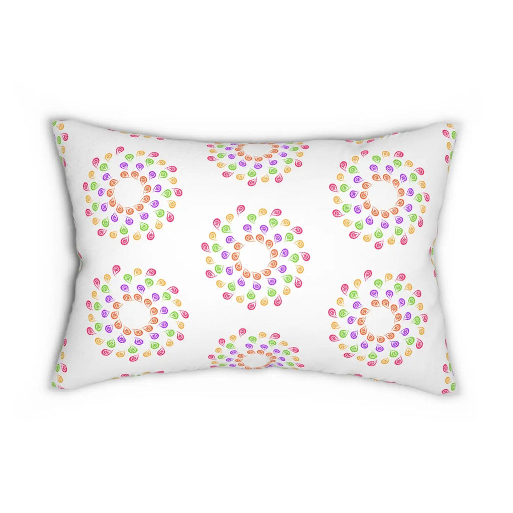 Colorful Spun Polyester Lumbar Pillow - Abstract Pattern - DipaliZ
