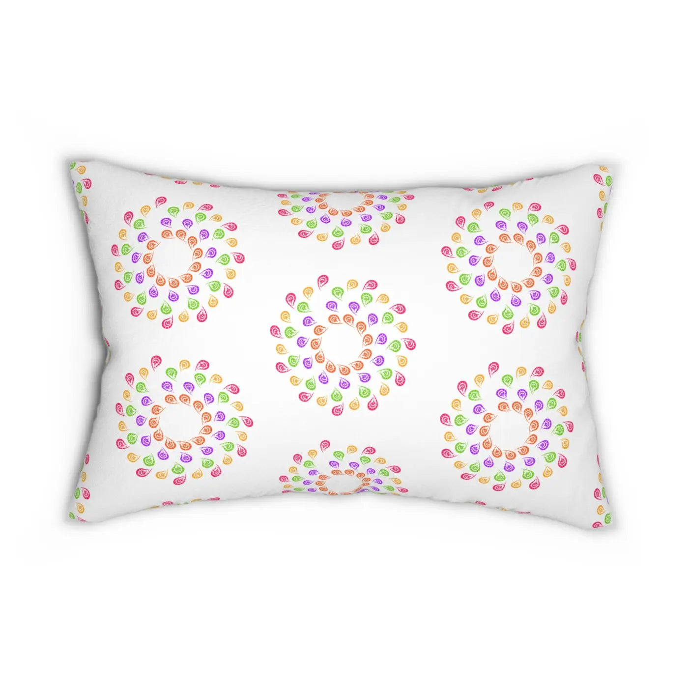 Colorful Spun Polyester Lumbar Pillow - Abstract Pattern - DipaliZ
