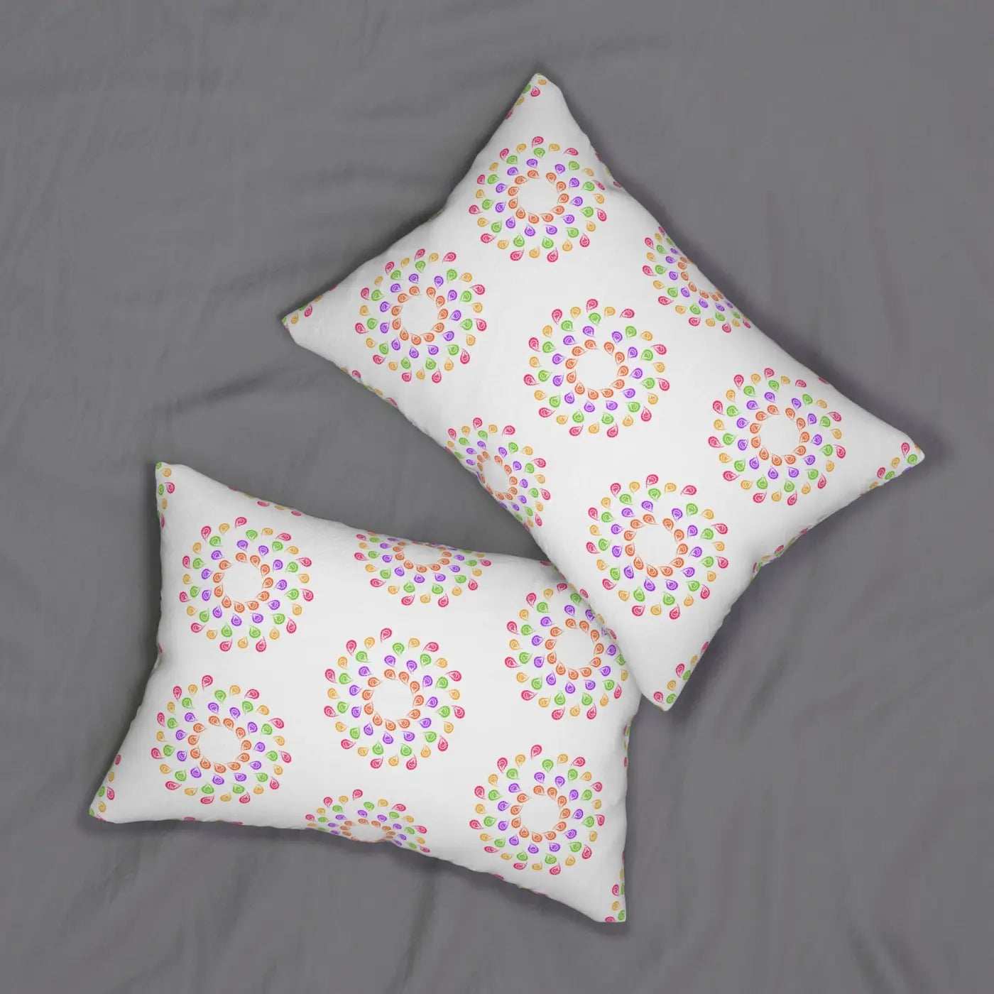 Colorful Spun Polyester Lumbar Pillow - Abstract Pattern - DipaliZ