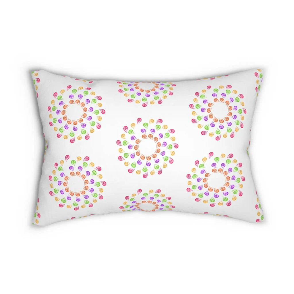 Colorful Spun Polyester Lumbar Pillow - Abstract Pattern - DipaliZ