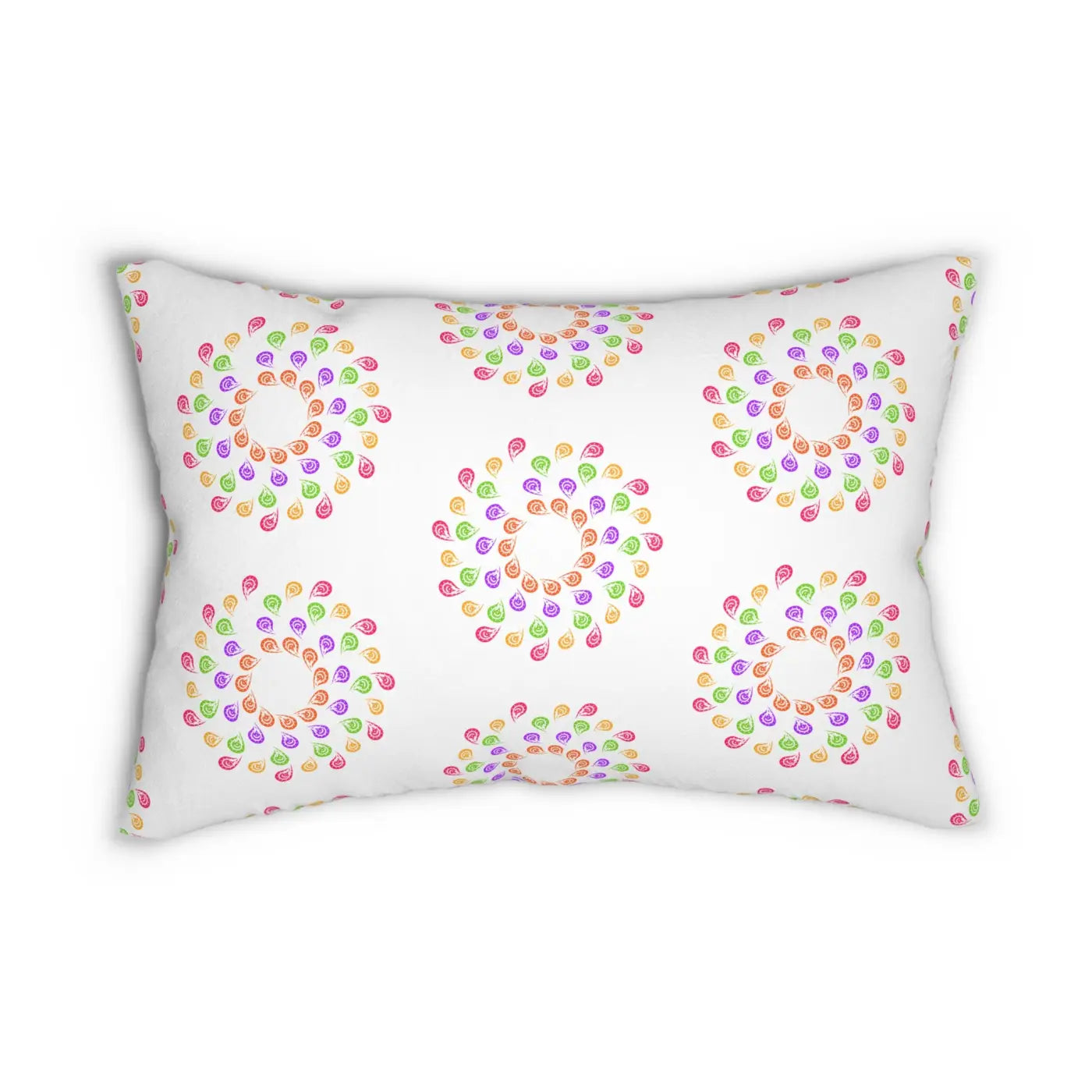 Colorful Spun Polyester Lumbar Pillow - Abstract Pattern - DipaliZ