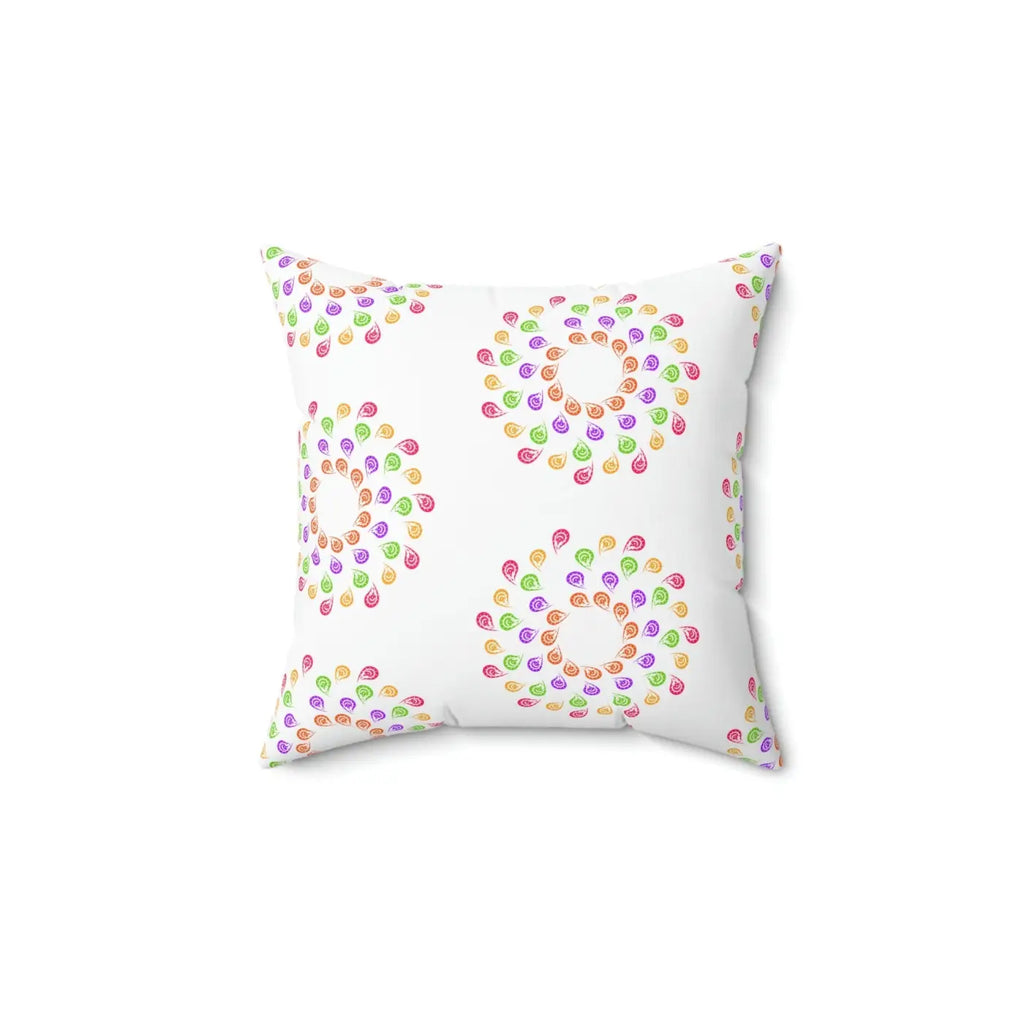 Colorful Geometrical Pattern Polyester Square Pillow - DipaliZ