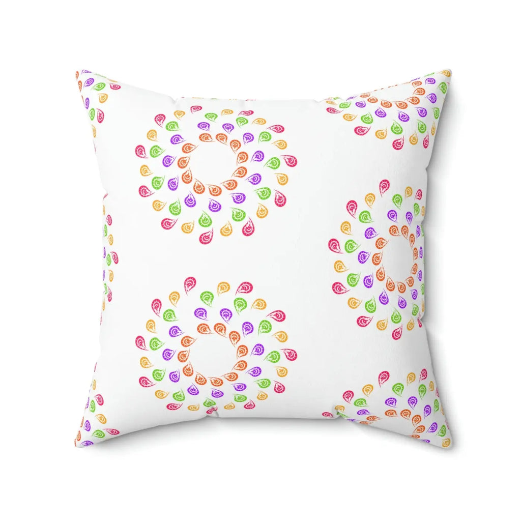 Colorful Geometrical Pattern Polyester Square Pillow - DipaliZ