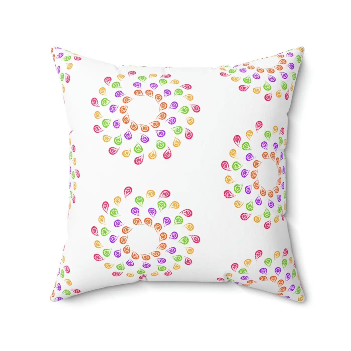 Colorful Geometrical Pattern Polyester Square Pillow - DipaliZ
