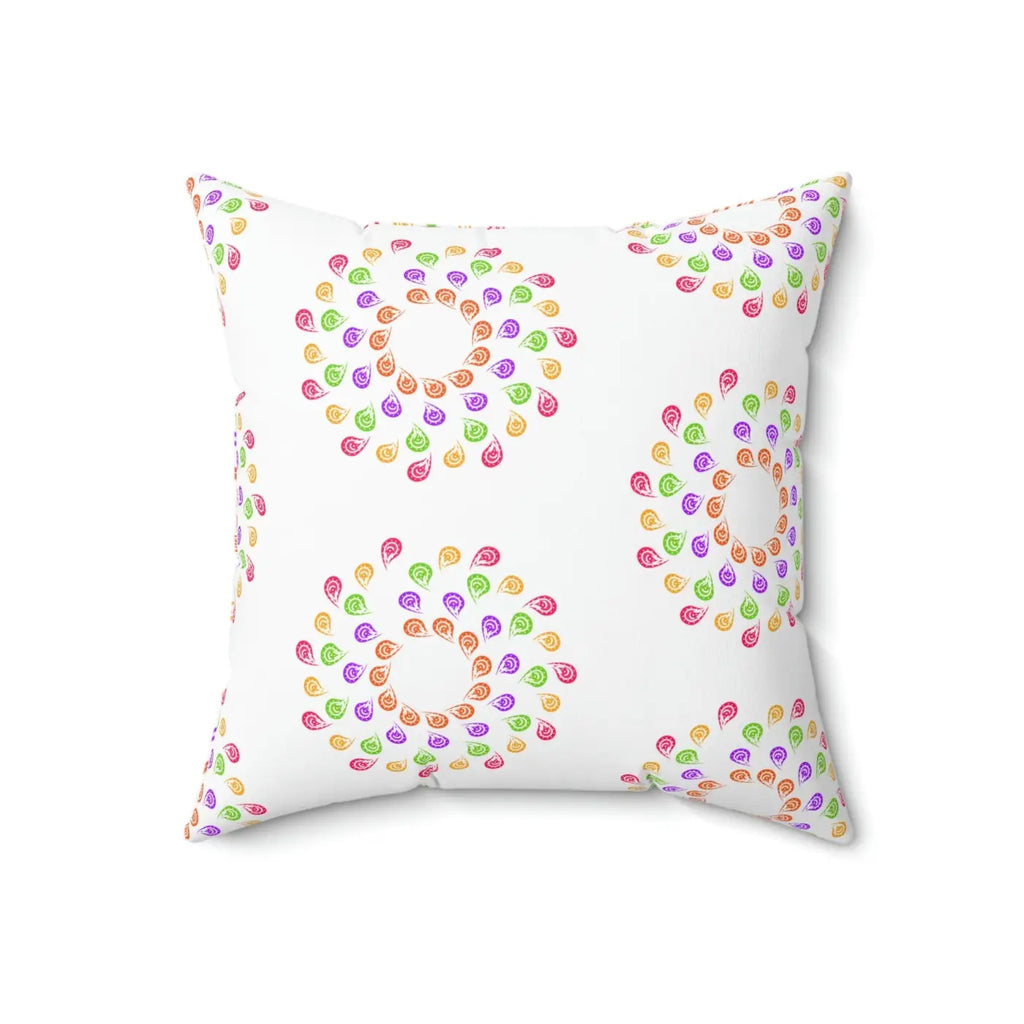 Colorful Geometrical Pattern Polyester Square Pillow - DipaliZ
