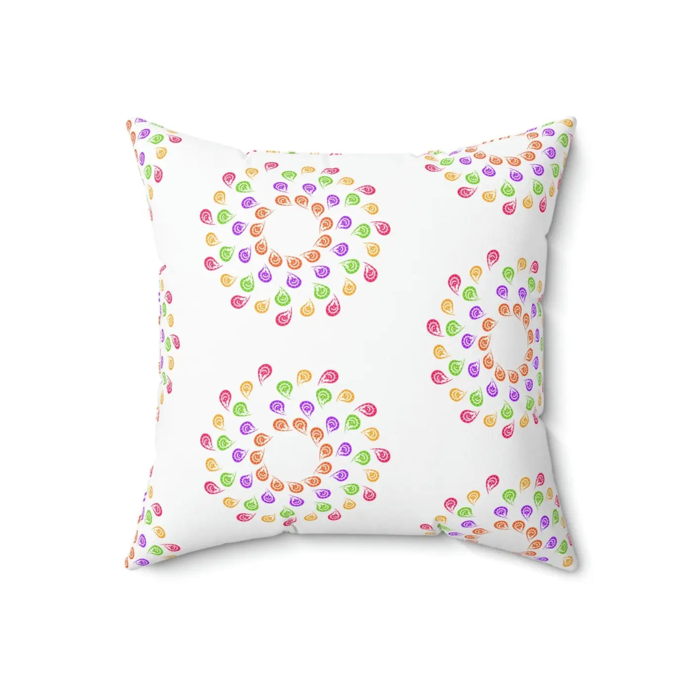 Colorful Geometrical Pattern Polyester Square Pillow - DipaliZ