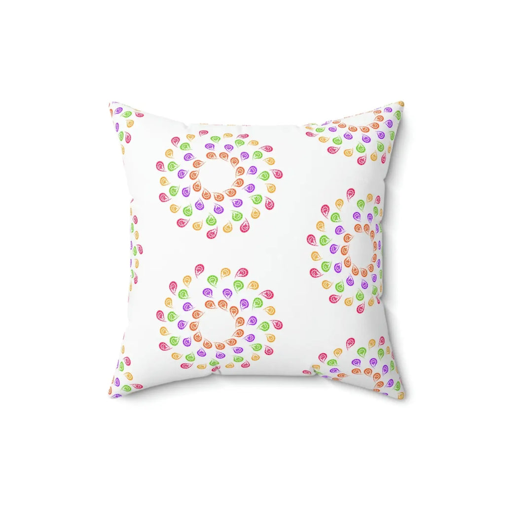 Colorful Geometrical Pattern Polyester Square Pillow - DipaliZ