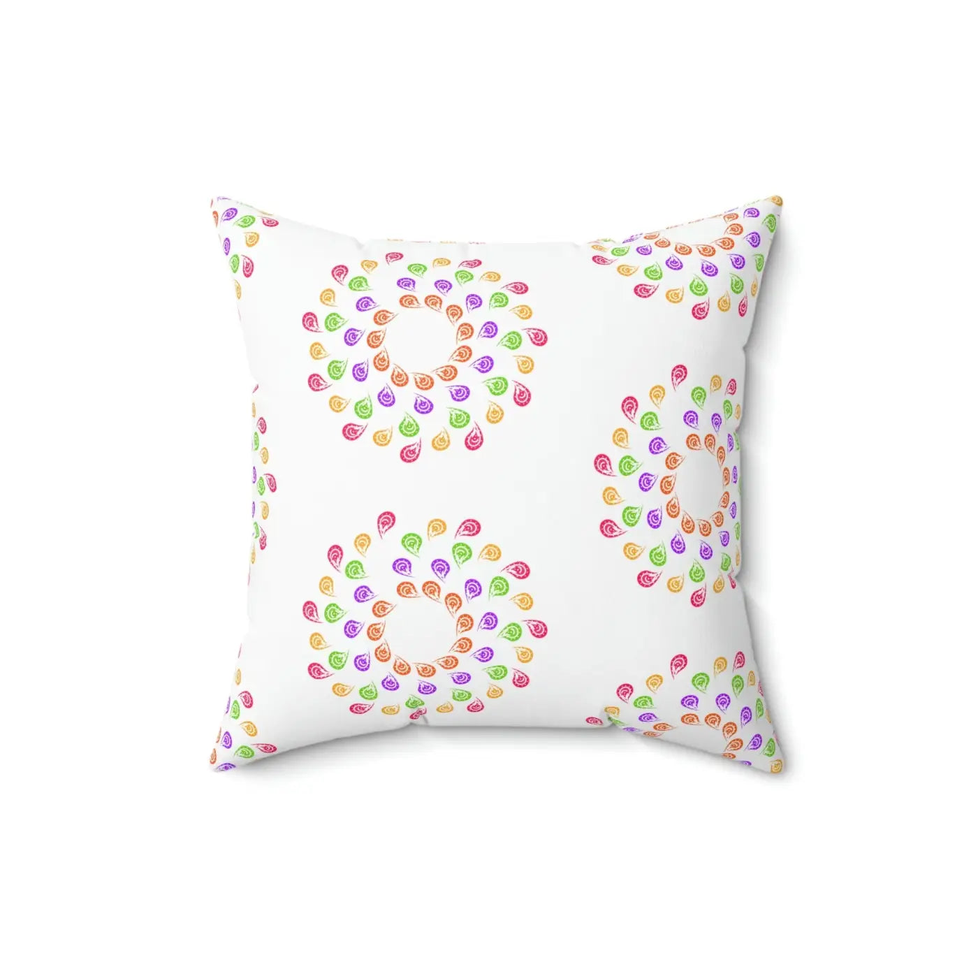 Colorful Geometrical Pattern Polyester Square Pillow - DipaliZ