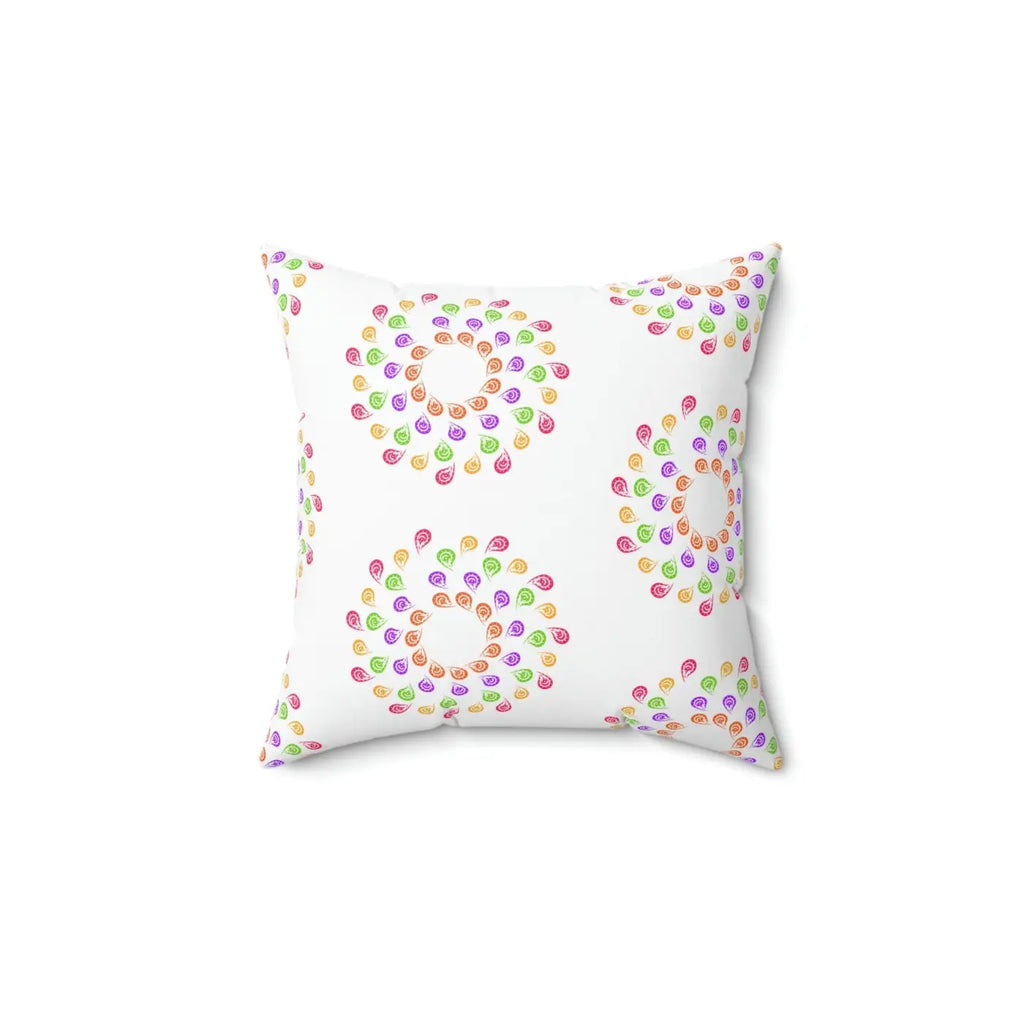 Colorful Geometrical Pattern Polyester Square Pillow - DipaliZ