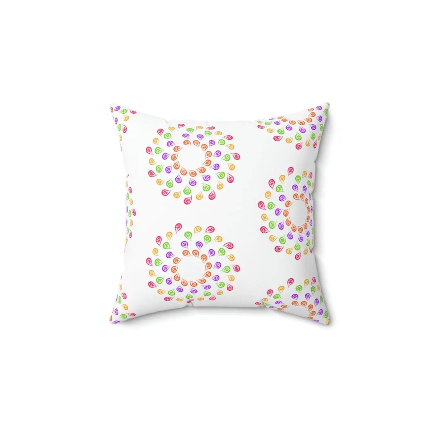Colorful Geometrical Pattern Polyester Square Pillow - DipaliZ