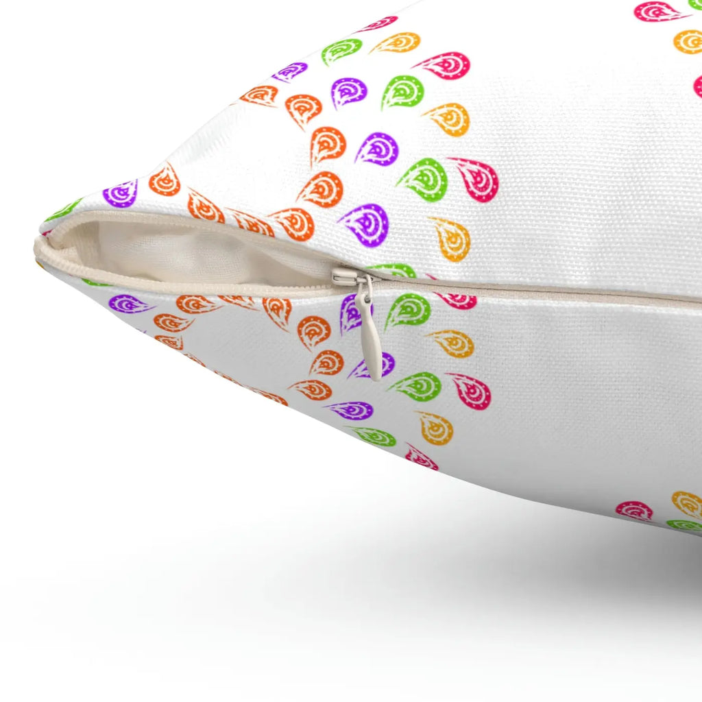 Colorful Geometrical Pattern Polyester Square Pillow - DipaliZ