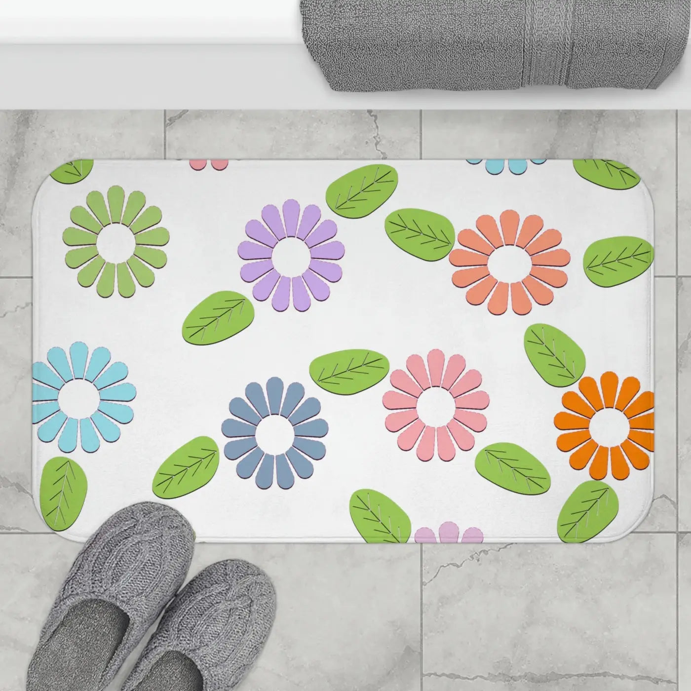 Colorful Flowers Bath Mat - Eco-Friendly Gifts - DipaliZ