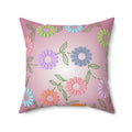 Colorful Flowers Polyester Square Pillow - Vibrant Home Decor - DipaliZ