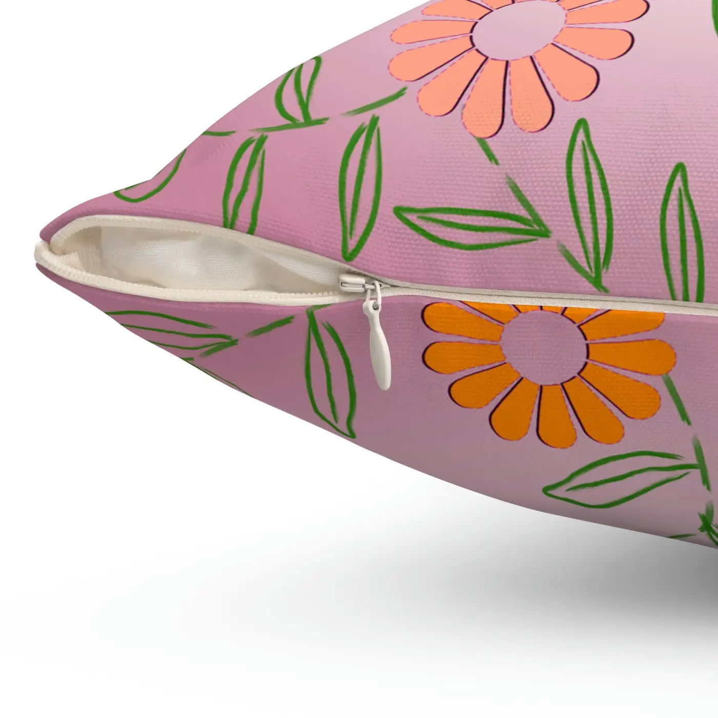 Colorful Flowers Polyester Square Pillow - Vibrant Home Decor - DipaliZ